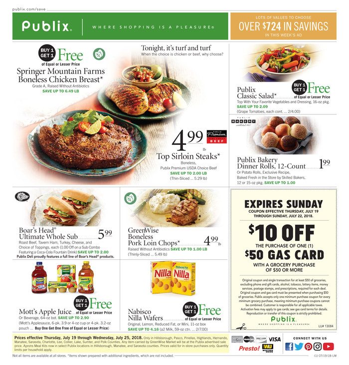 Publix Weekly Ad Jul 19 - 25, 2018 - WeeklyAds2