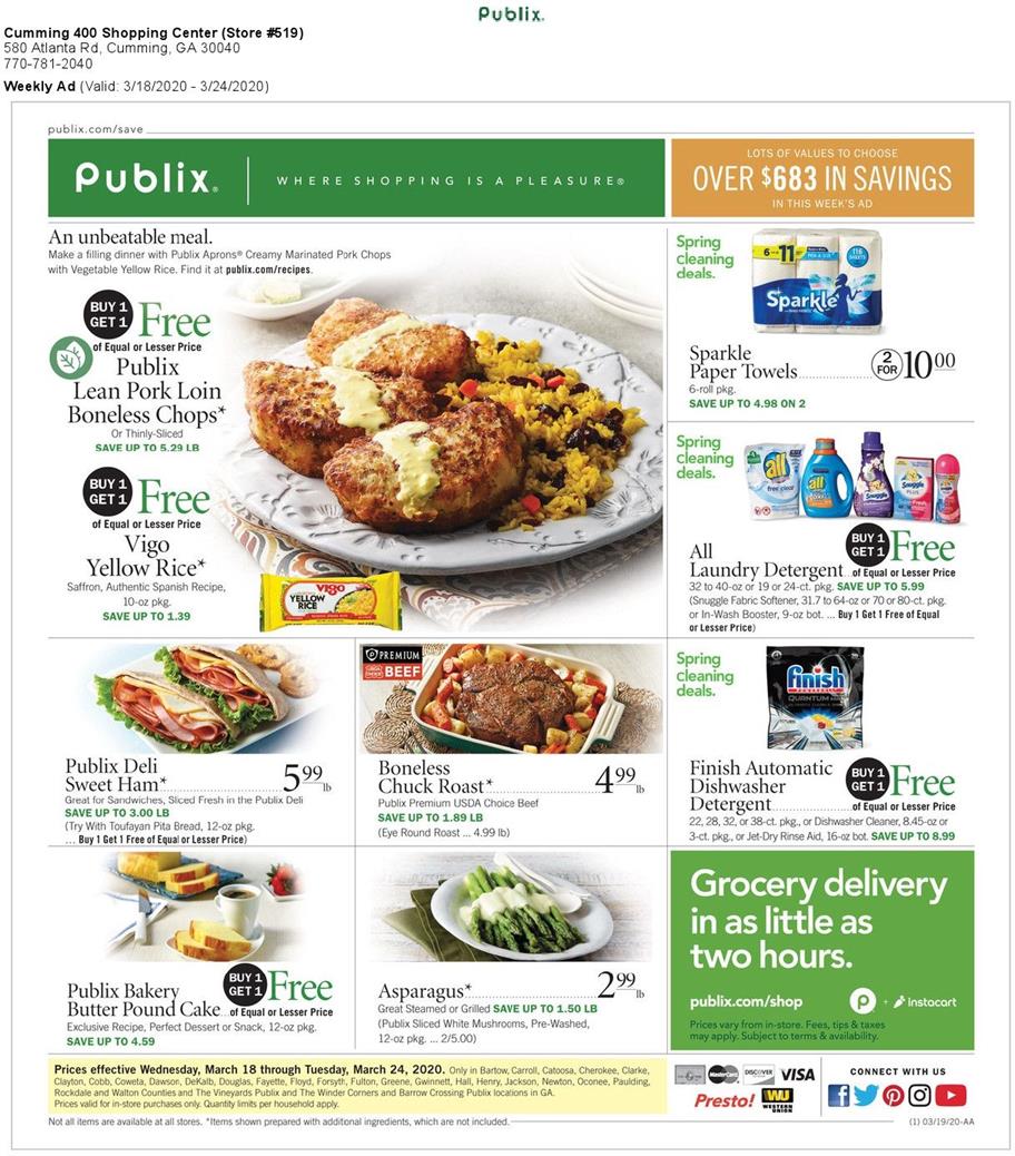 Publix Weekly Ad Mar 18 - 24, 2020 | WeeklyAds2