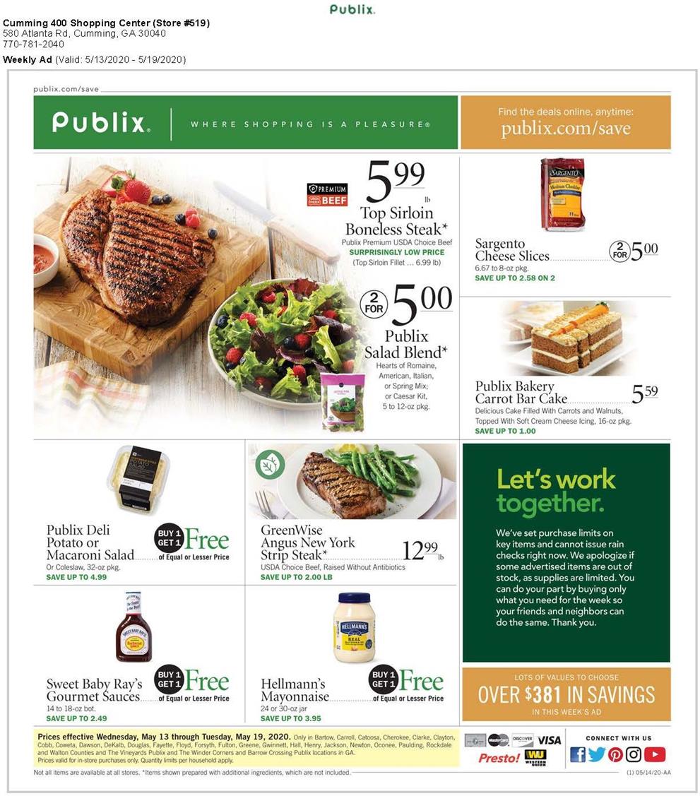 Publix Weekly Ad May 13 19, 2020 WeeklyAds2