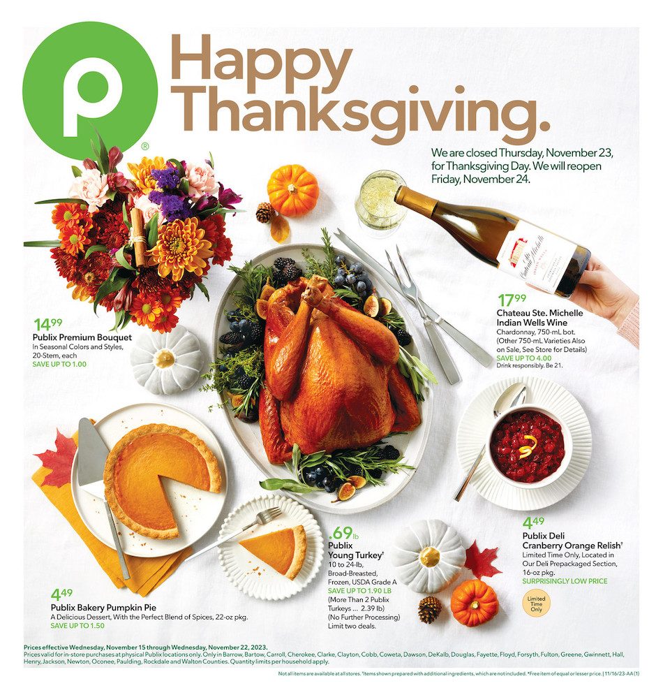 Publix Weekly Ad Thanksgiving Nov 15 22, 2023 WeeklyAds2