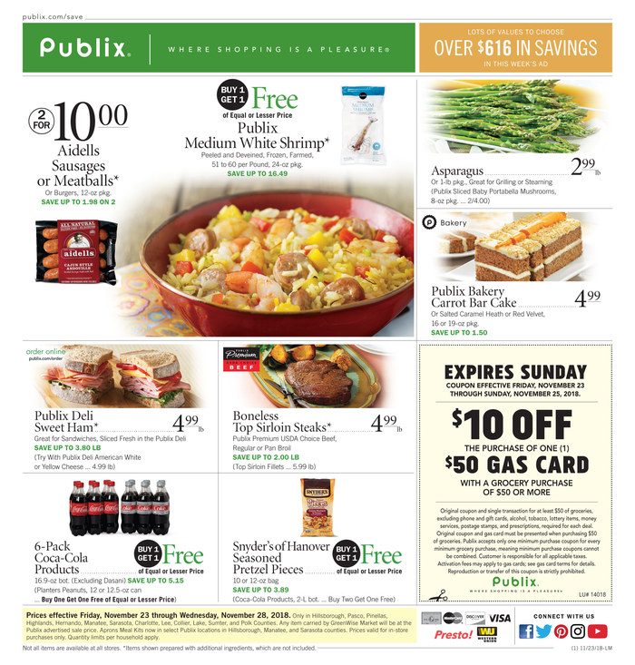 Publix Weekly Ad Nov 23 - 28, 2018 - WeeklyAds2