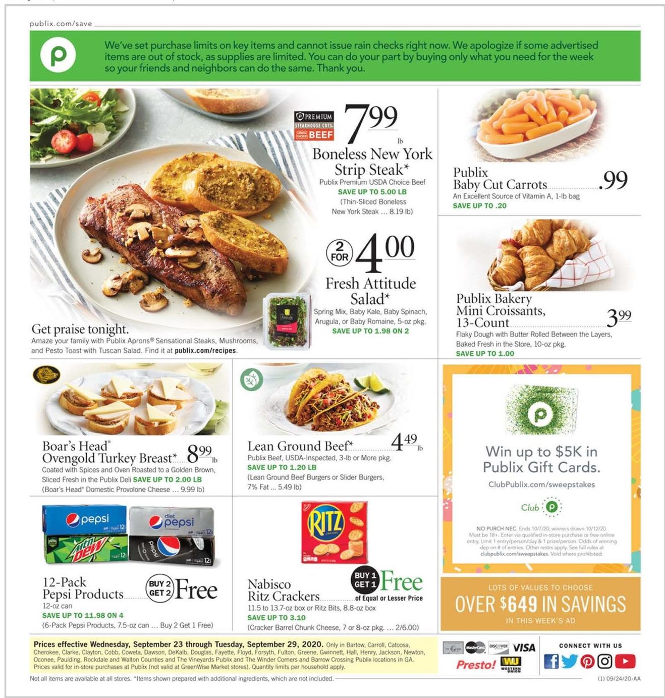 Publix Weekly Ad Sep 23 - 29, 2020 - WeeklyAds2