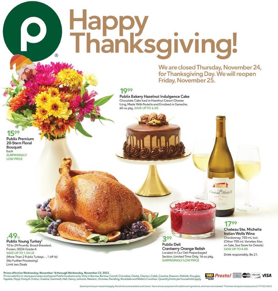 Publix Weekly Ad Thanksgiving Nov 16 23, 2022 WeeklyAds2