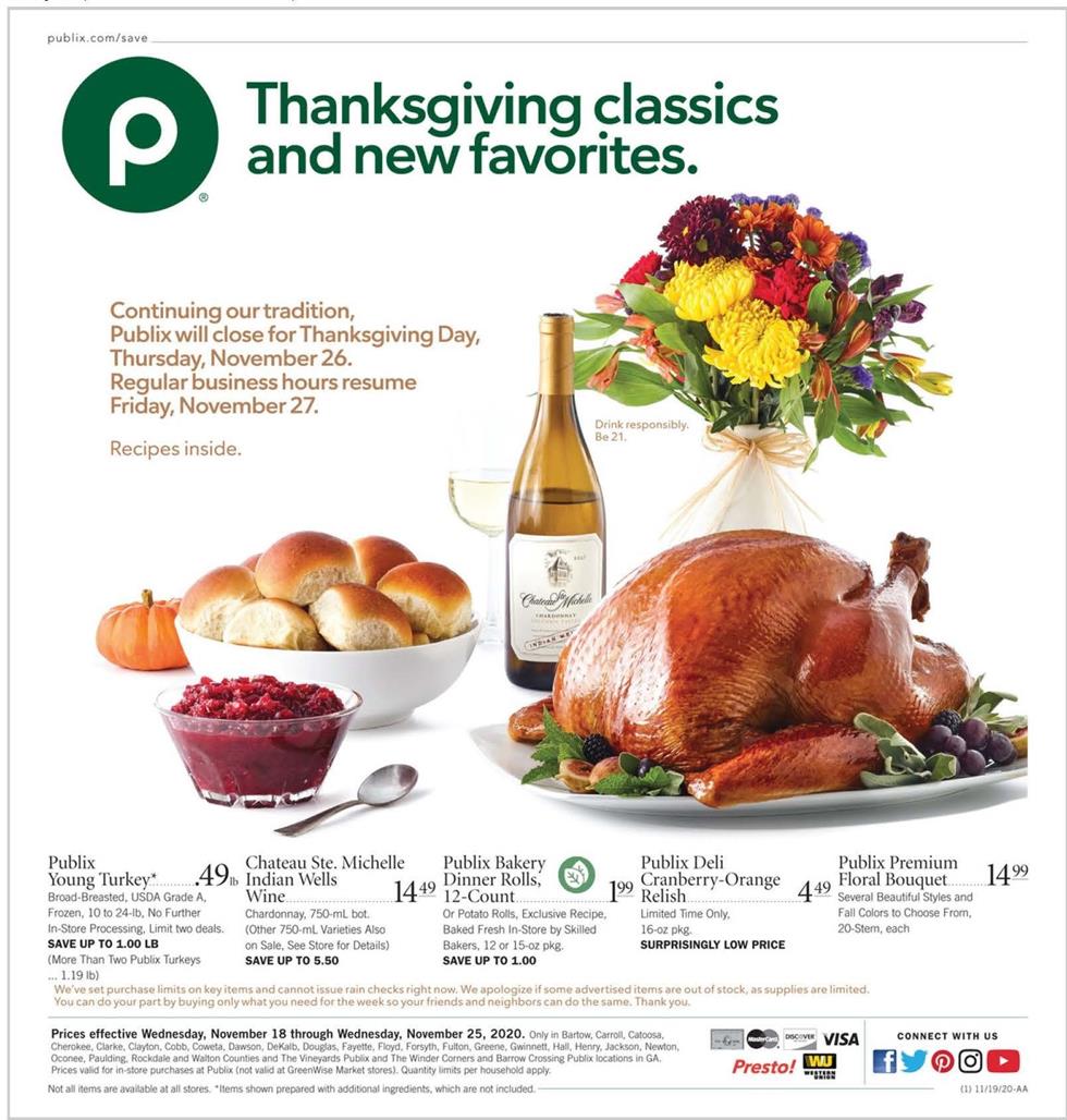Publix Weekly Ad Thanksgiving Nov 18 25, 2020 WeeklyAds2