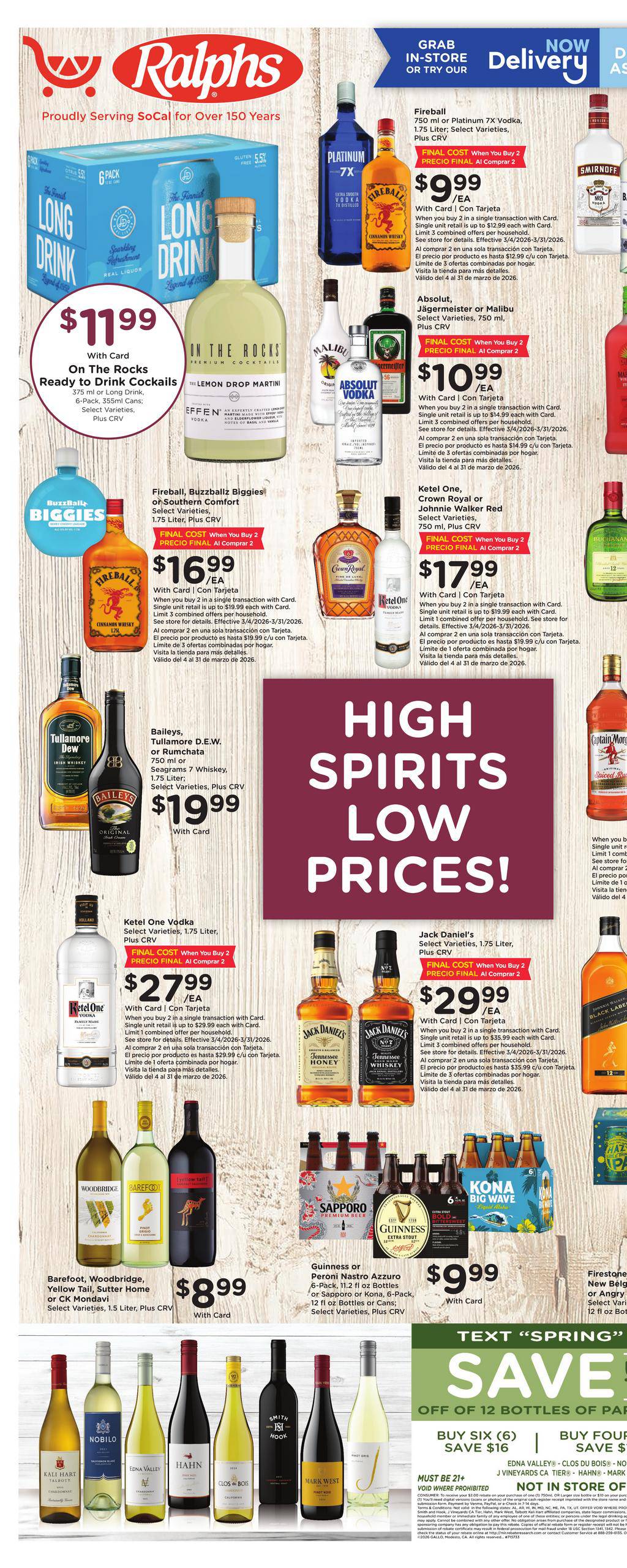 Ralphs Weekly Ad Adult Beverage March 18 - 24, 2026