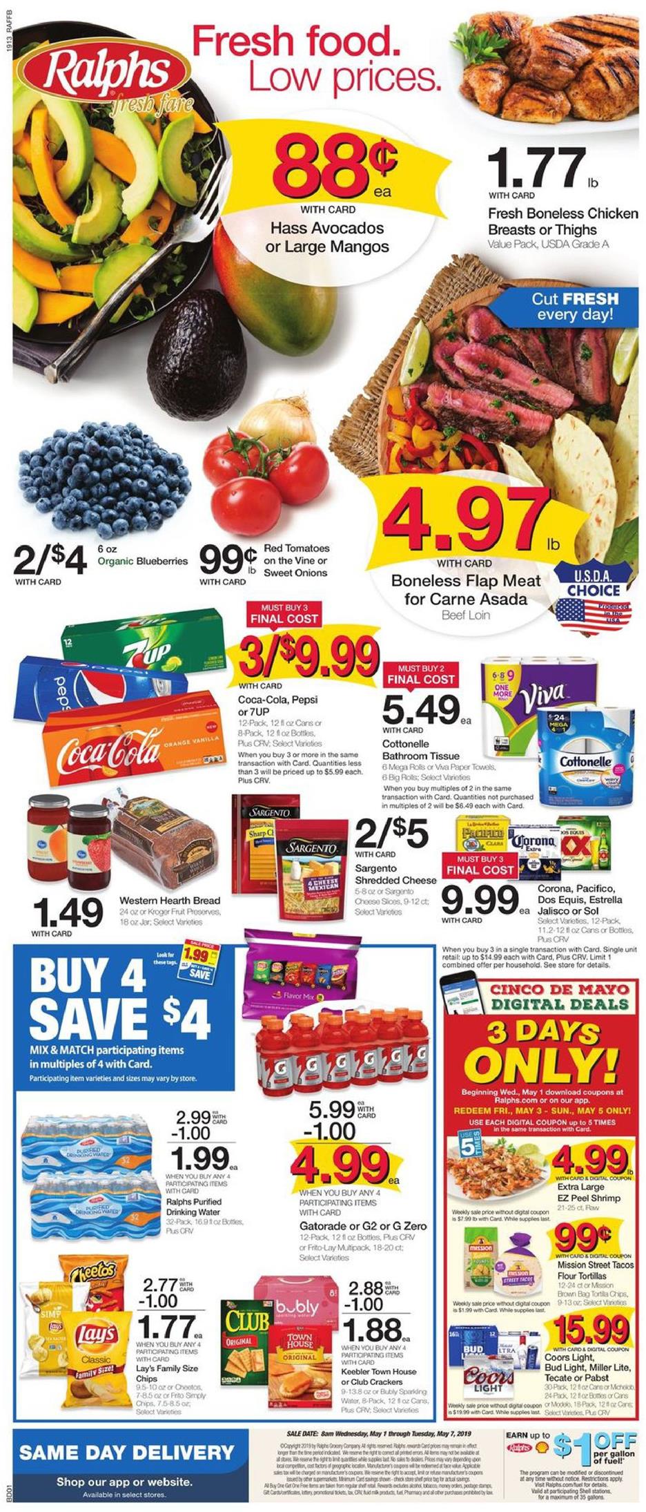 Ralphs Weekly Ad May 1 - 7, 2019 page 1