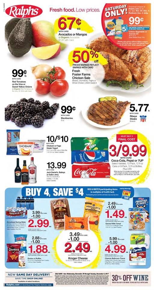 Ralphs Weekly Ad Nov 29 - Dec 5, 2017 page 1