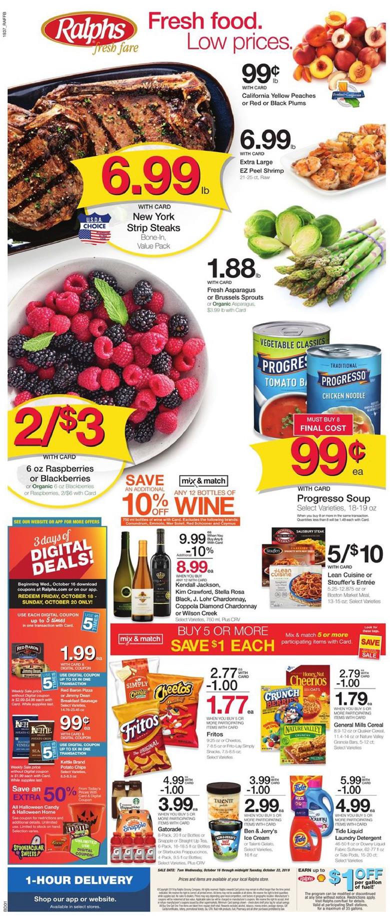 Ralphs Weekly Ad Oct 23 - 29, 2019 page 1