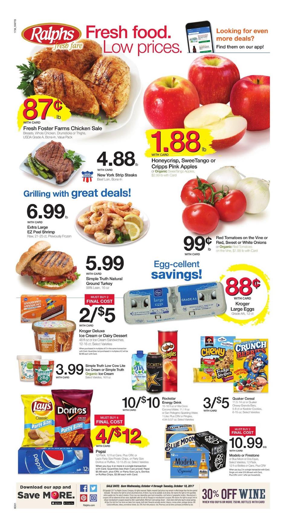 Ralphs Weekly Ad October 4 - 10 2017 page 1