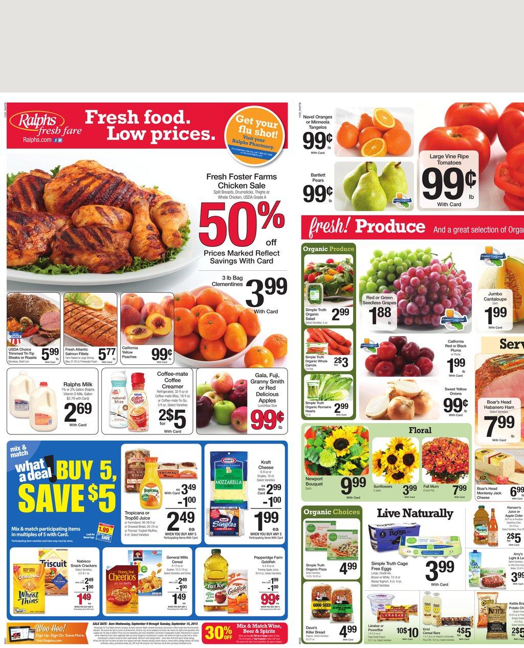 Ralphs Weekly Ad Sep 9 - Sep 15 2015 page 1