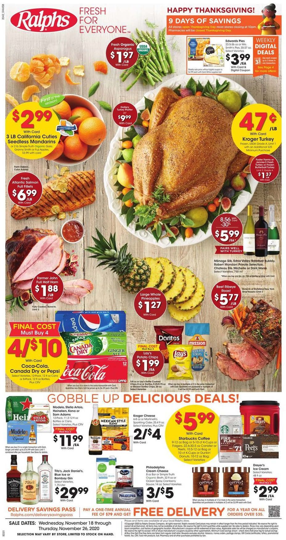 Ralphs Weekly Ad Thanksgiving Nov 18 26, 2020 WeeklyAds2