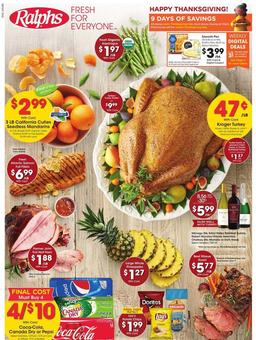 Ralphs Weekly Ad Thanksgiving Nov 18–26, 2020