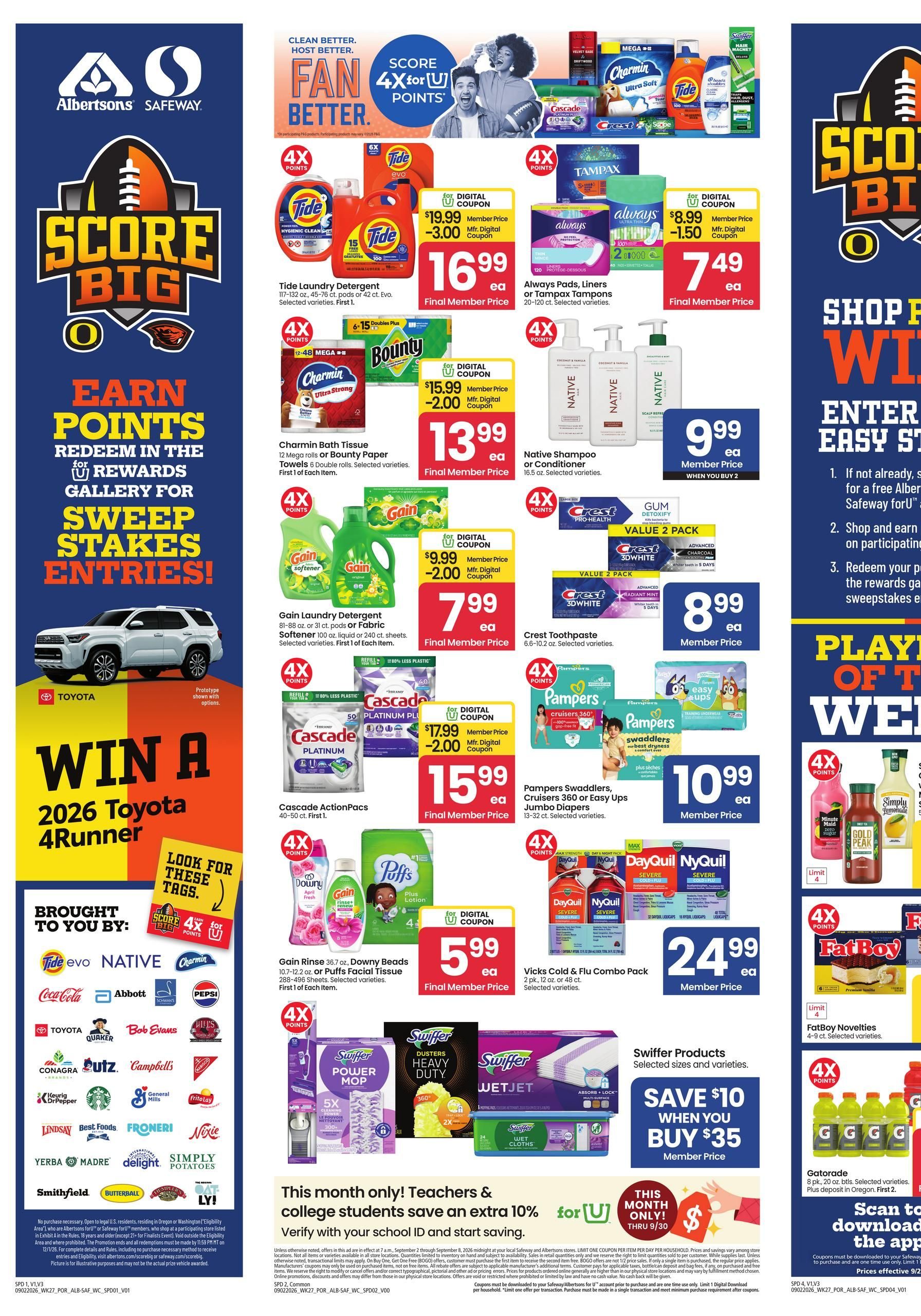 Safeway Weekly Ad September 2 - 8, 2026 page 1