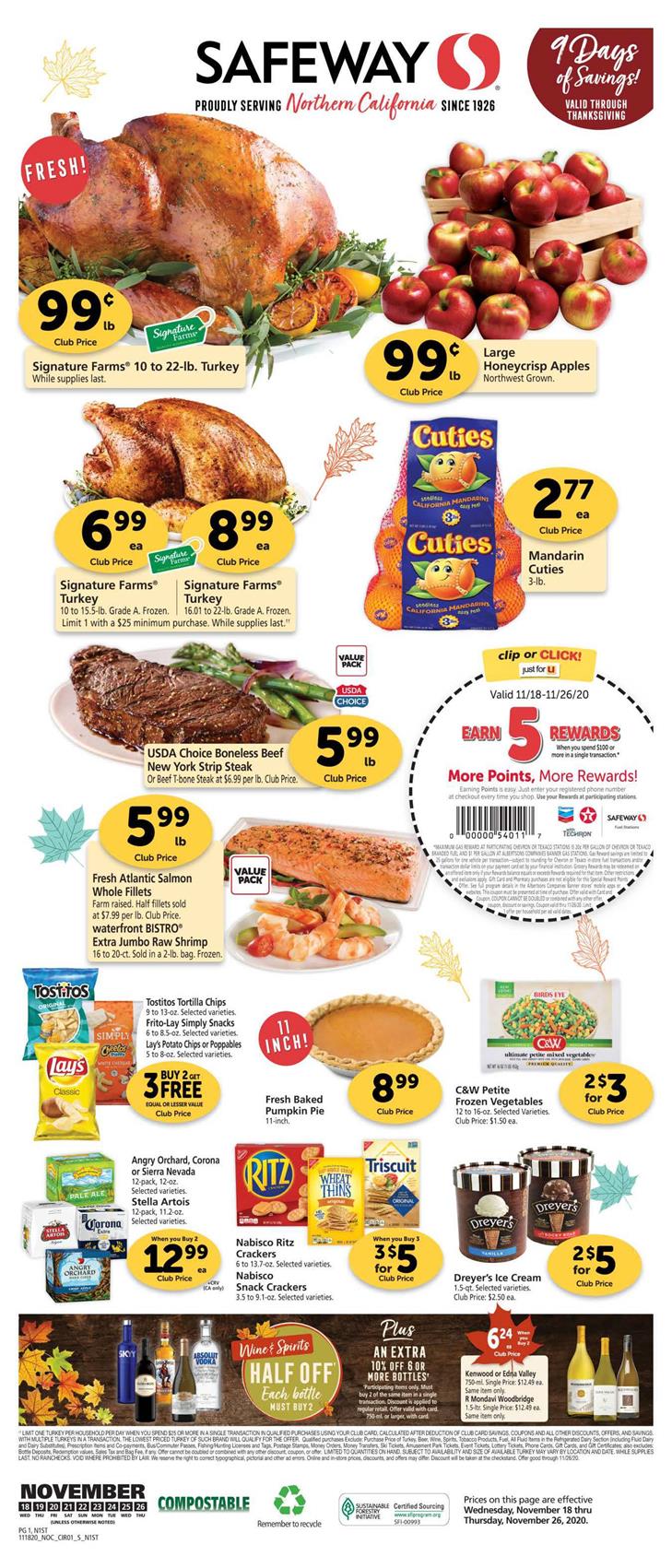 Safeway Weekly Ad Thanksgiving Nov 18 26, 2020 WeeklyAds2