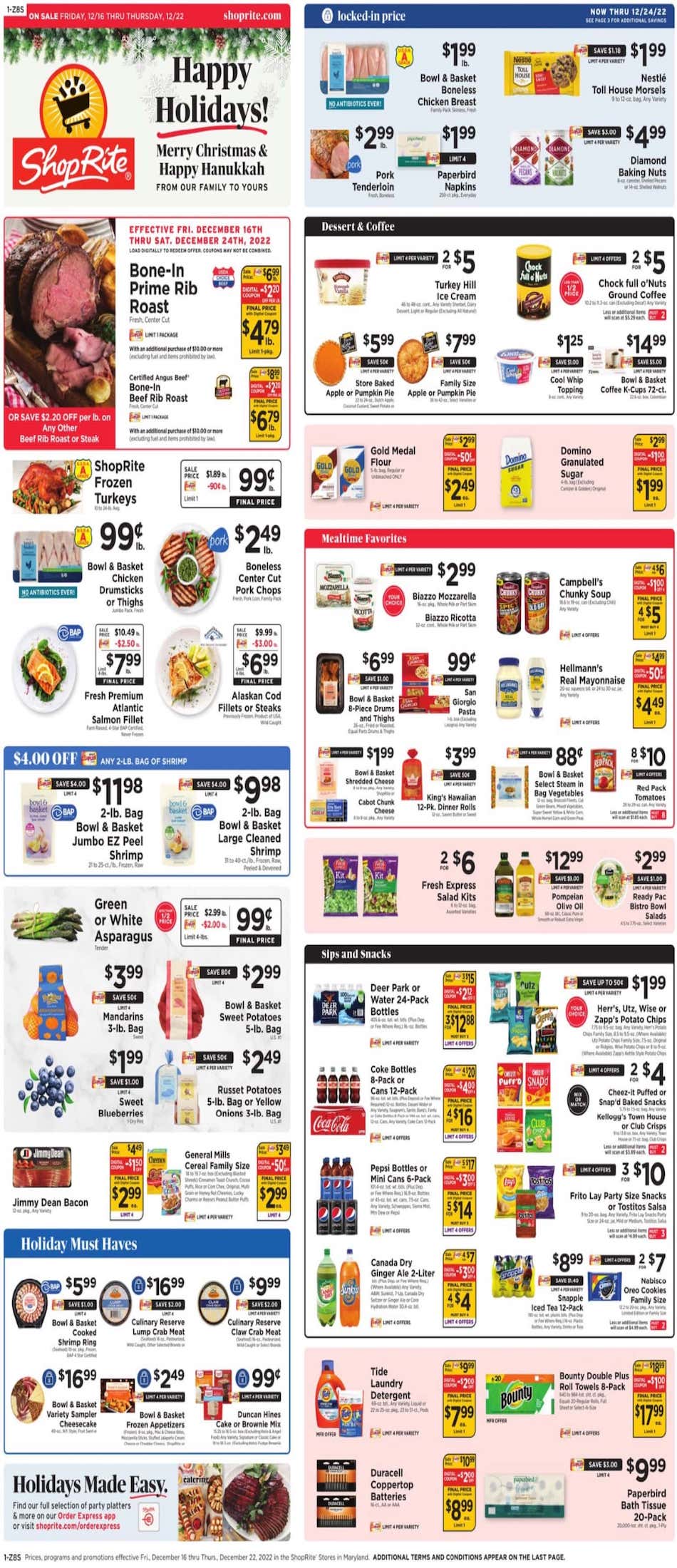 Shoprite Weekly Ad Holiday Dec 16 22, 2022 WeeklyAds2