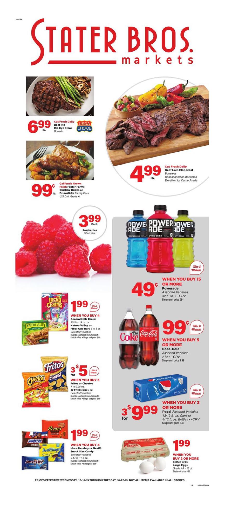 Stater Bros Ad Oct 16 22, 2019 WeeklyAds2