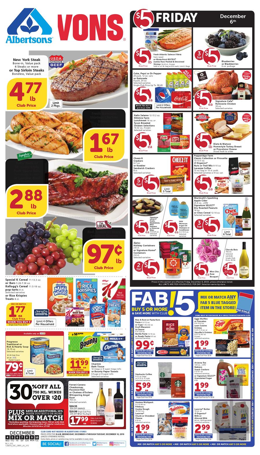 Vons Weekly Ad Dec 4 - 10, 2019 | WeeklyAds2
