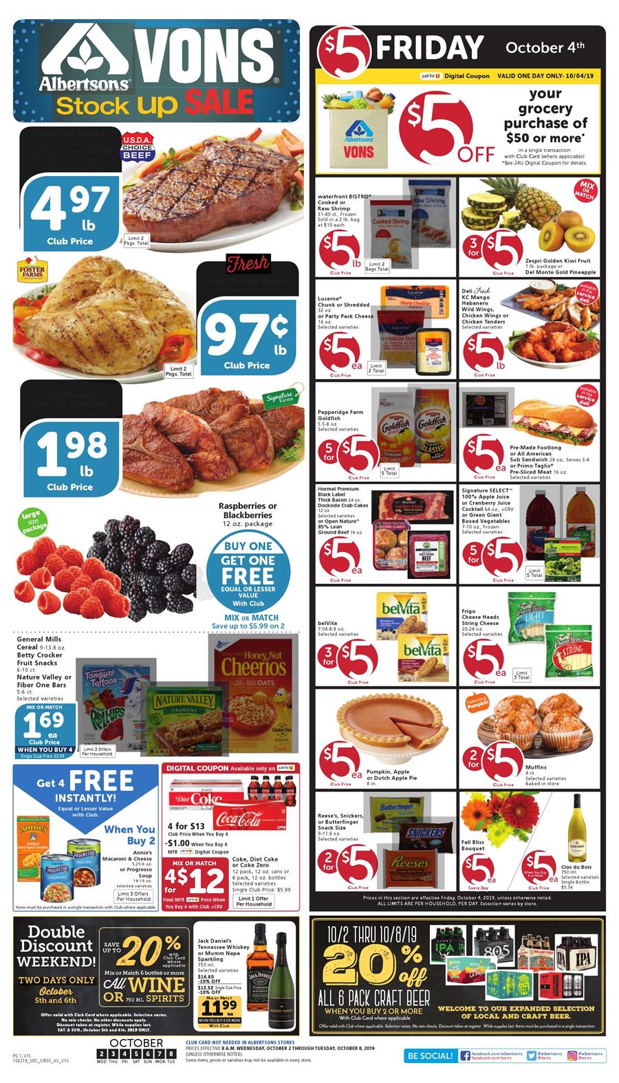 Vons Ad Oct 2 - 8, 2019 - Weeklyads2