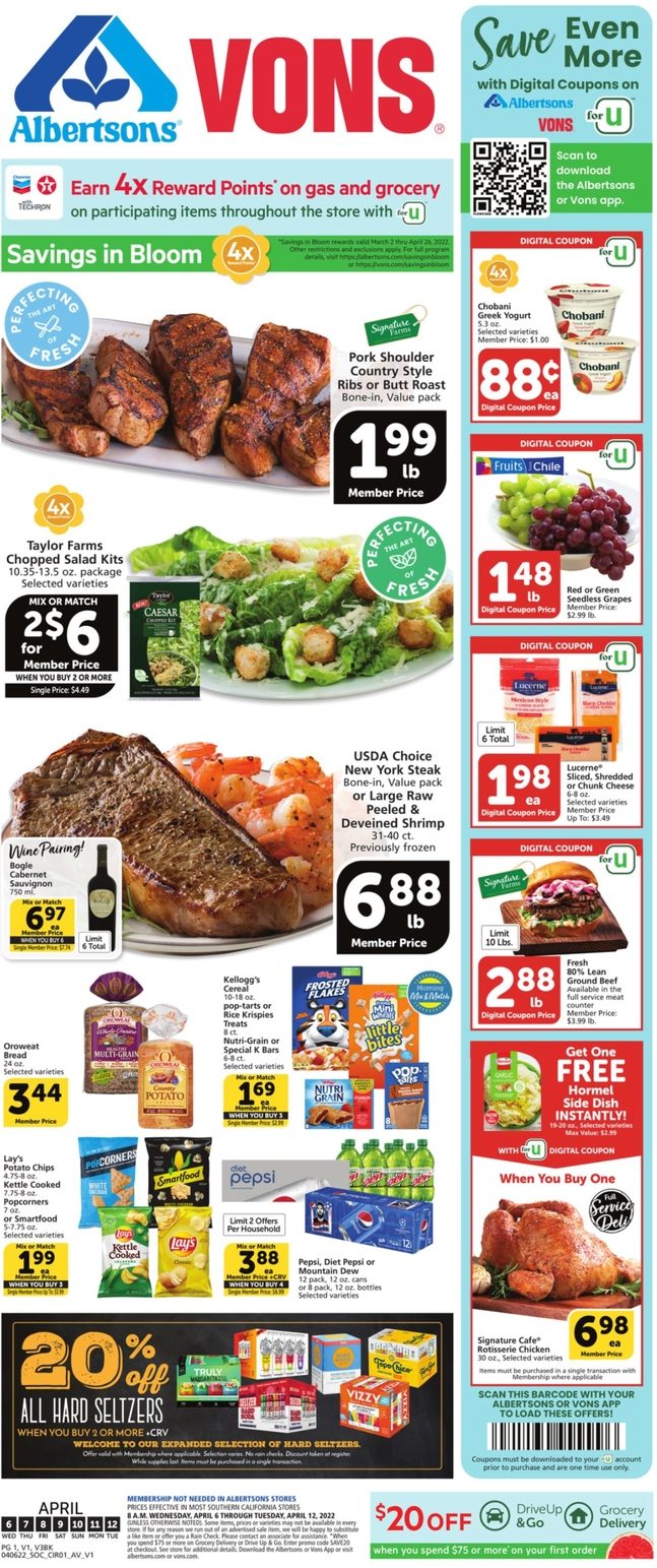 Vons Weekly Ad Apr 6 - 12, 2022 | WeeklyAds2