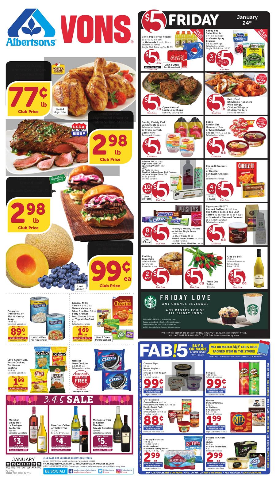 Vons Weekly Ad Jan 22 - 28, 2020 | WeeklyAds2