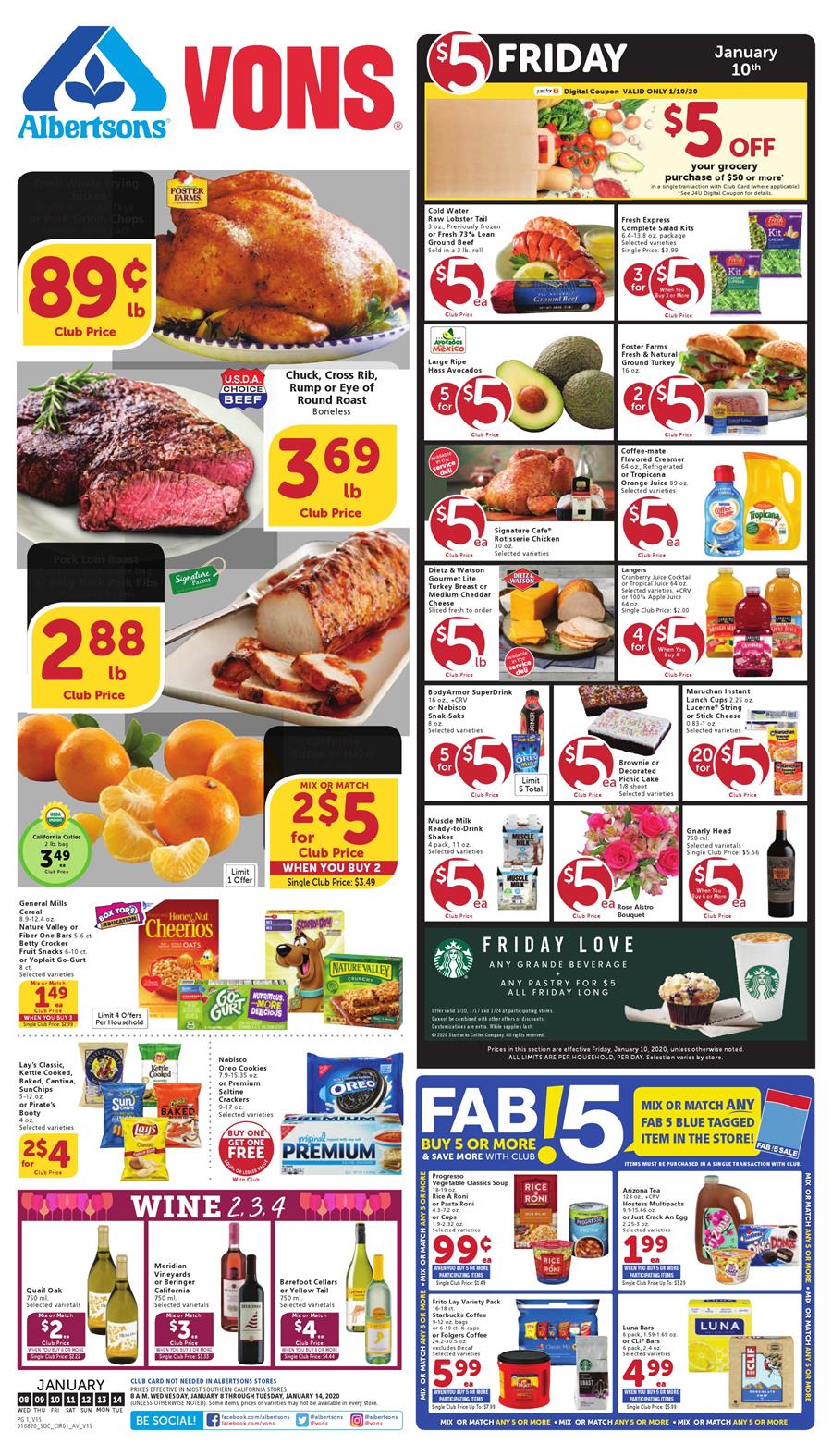 Vons Weekly Ad Jan 8 14, 2020 WeeklyAds2