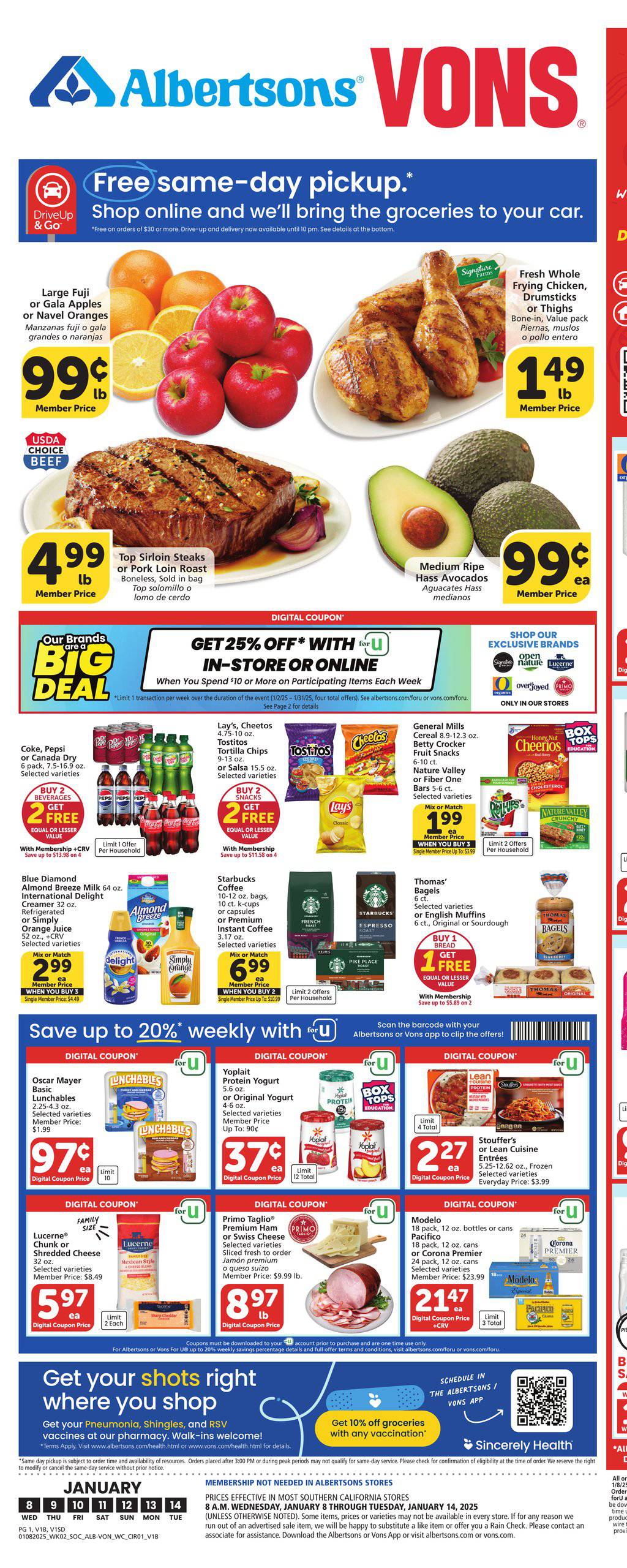 Vons Weekly Ad January 8 - 14, 2025 | WeeklyAds2