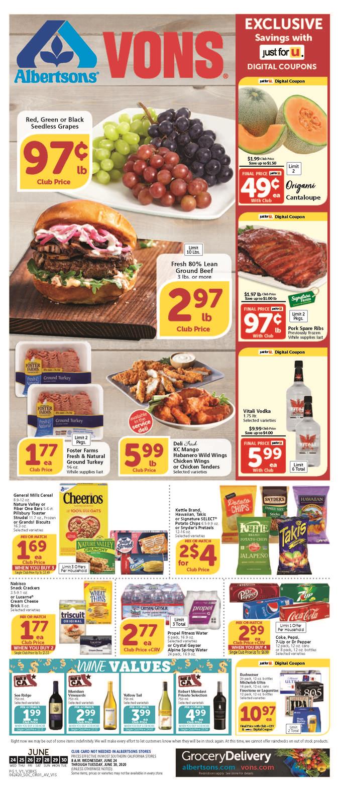 Vons Weekly Ad Jun 24 - 30, 2020 | WeeklyAds2