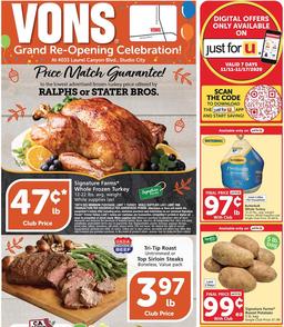 Vons Weekly Ad Nov 11 - 17, 2020