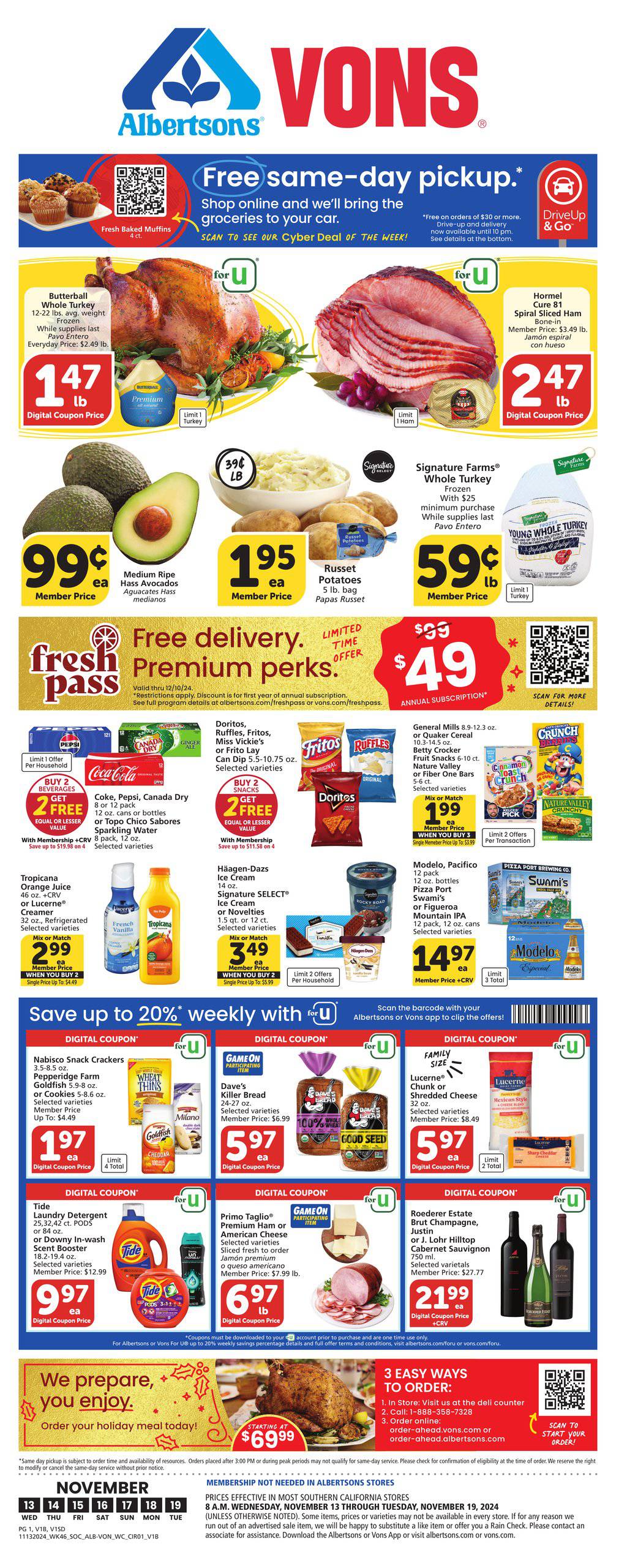 Vons Weekly Ad November 13 - 19, 2024 | WeeklyAds2