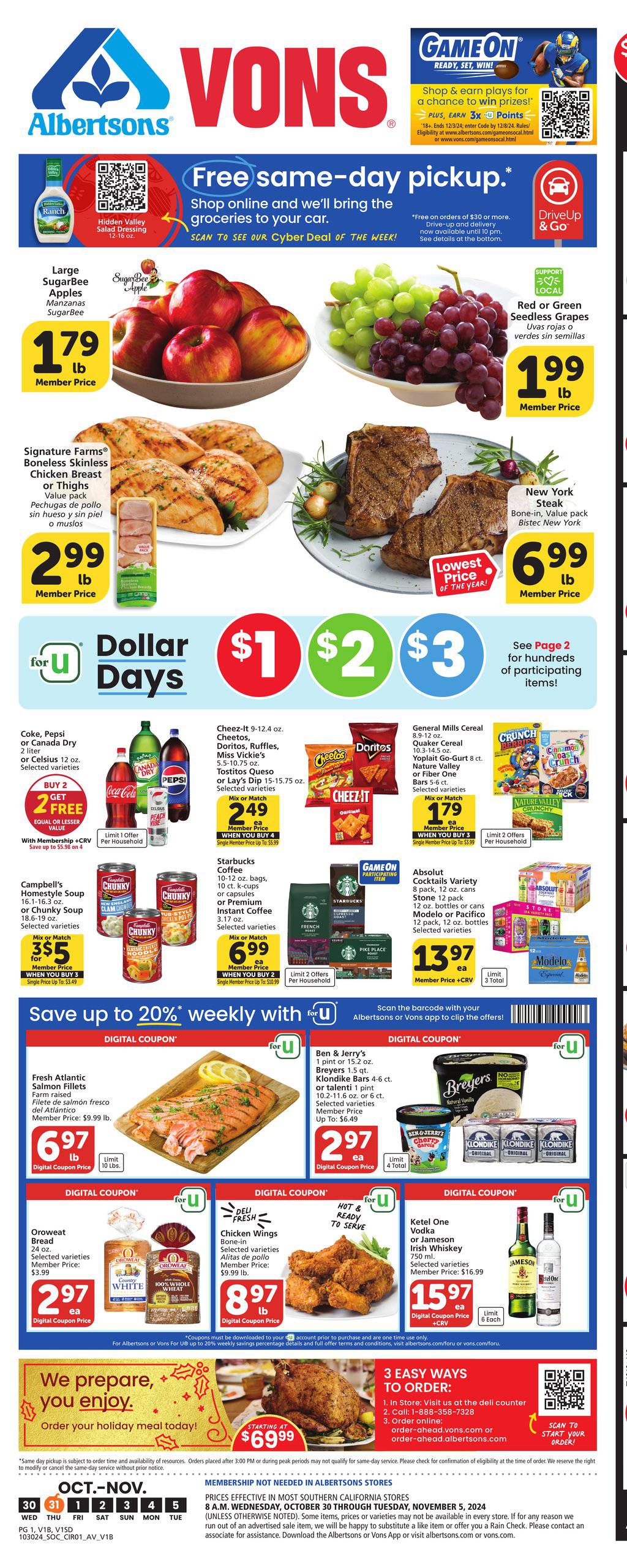 Vons Weekly Ad October 30 - November 5, 2024 | WeeklyAds2