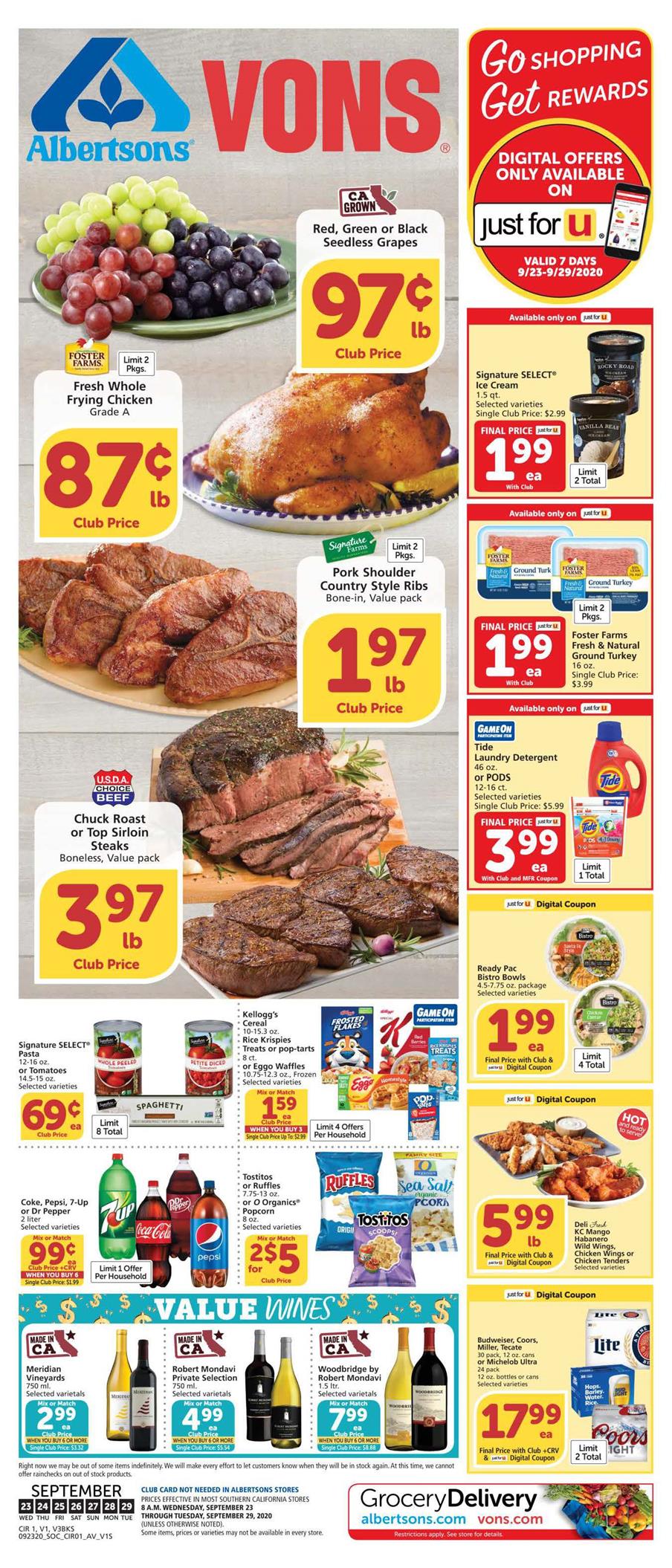 Vons Weekly Ad Sep 23 - 29, 2020 - WeeklyAds2