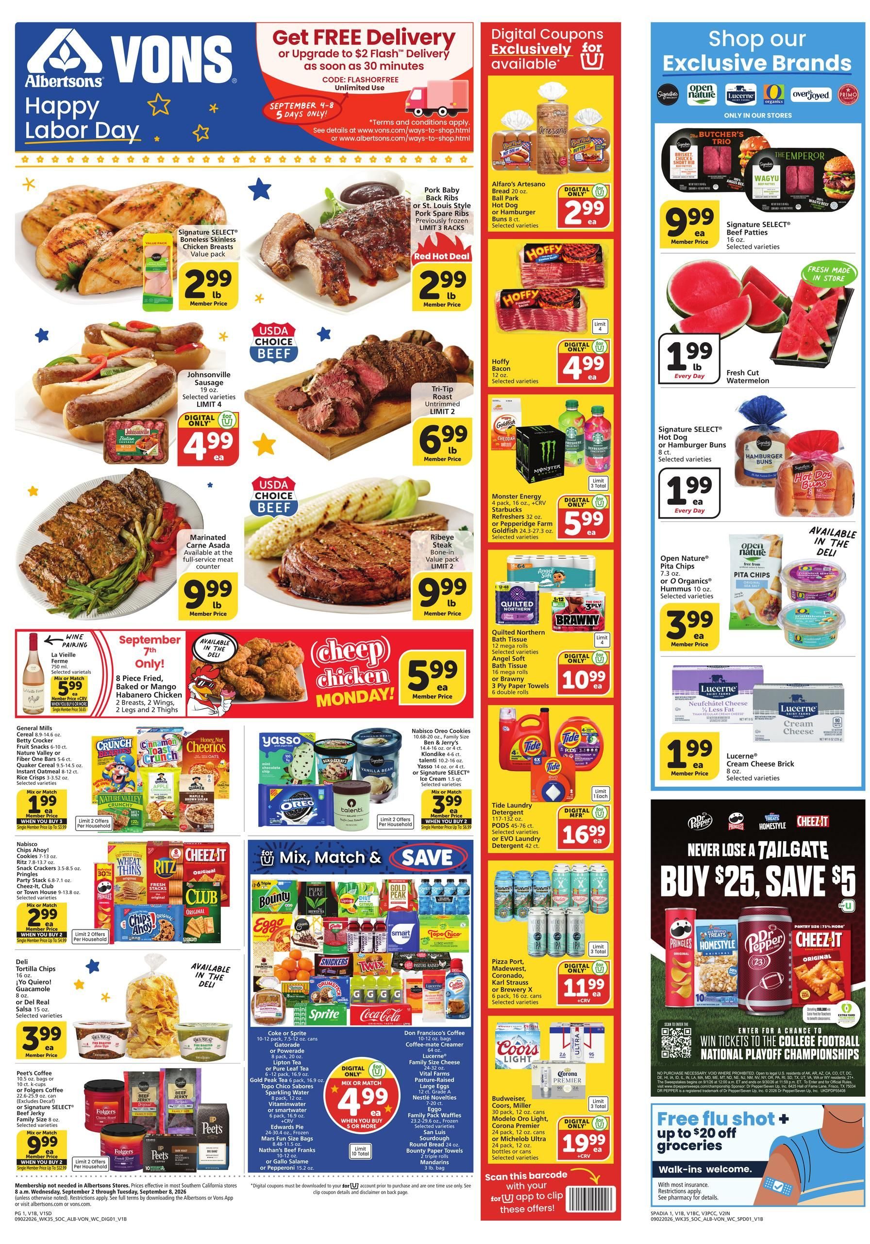 Vons Weekly Ad September 2 - 8, 2026 page 1