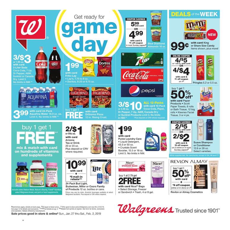 Walgreens Weekly Ad Jan 27 - Feb 2, 2019 page 1