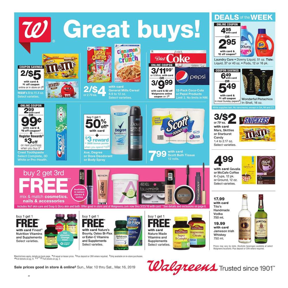 Walgreens Weekly Ad Mar 10 - 16, 2019 page 1