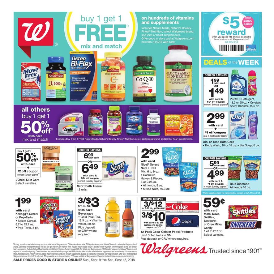 Walgreens Weekly Ad Sep 9 - 15, 2018 - WeeklyAds2