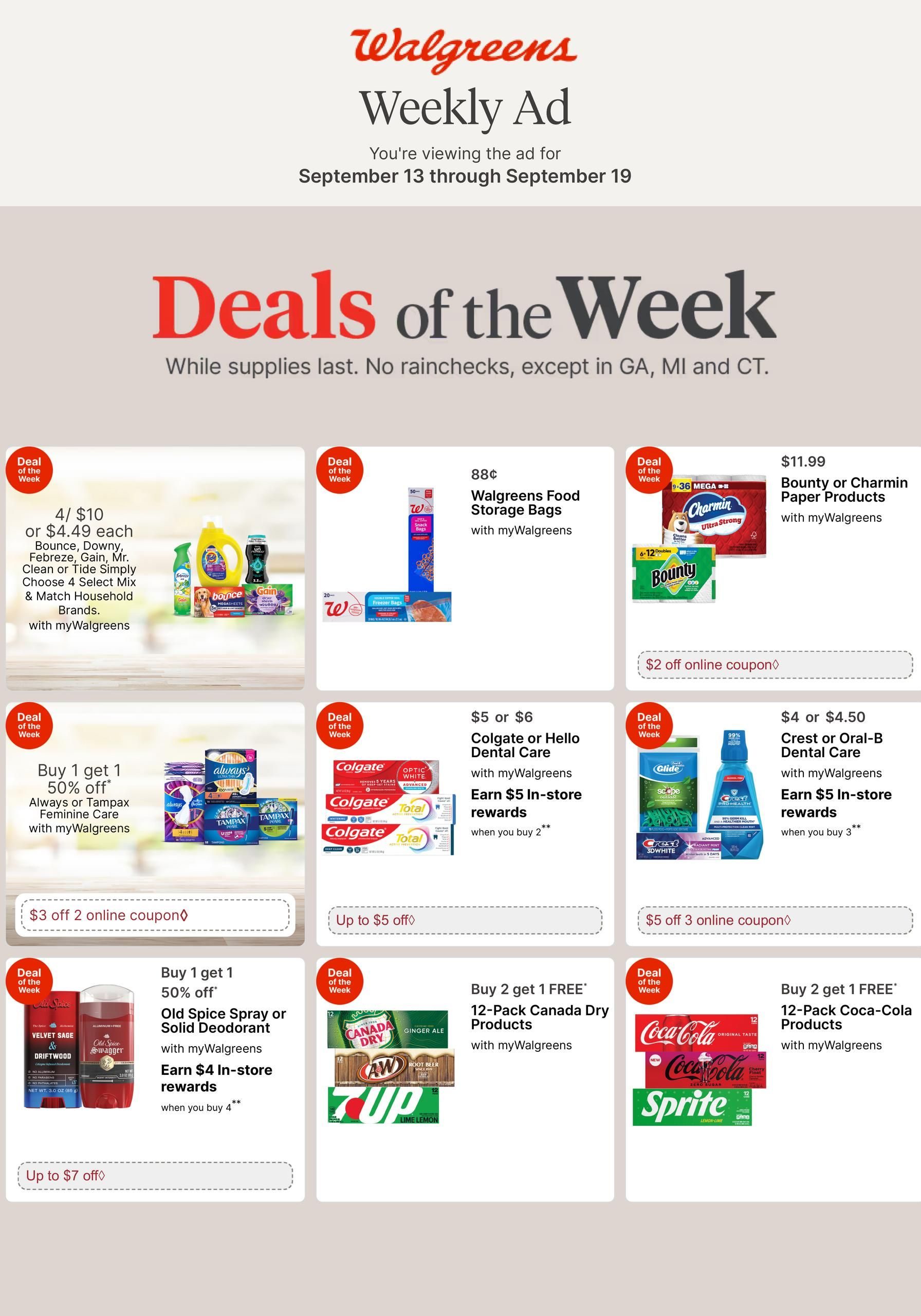 Walgreens Weekly Ad September 13 - 19, 2026 page 1