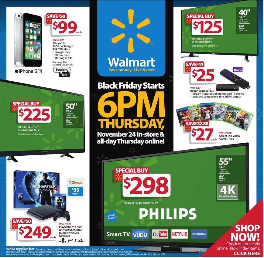 Walmart Black Friday Ad 2016 page 1