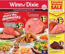 Winn Dixie Weekly Ad Christmas Dec 16–24, 2020