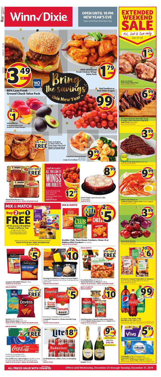 Winn Dixie Weekly Ad Dec 25 - 31, 2019 page 1