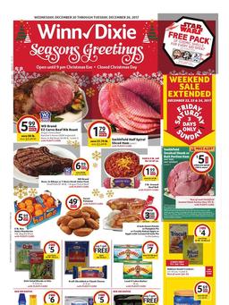 Winn Dixie Weekly Ad December 20 - 26, 2017