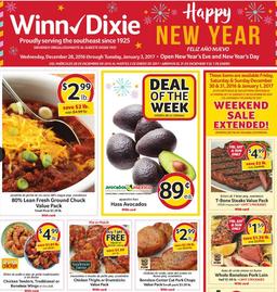 Winn Dixie Weekly Ad December 28 - Jan 3 2017