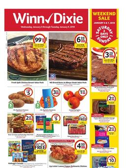 Winn Dixie Weekly Ad January 3 - 9, 2018