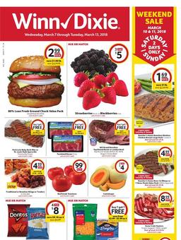 Winn Dixie Weekly Ad March 7–13, 2018