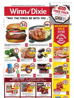 Winn Dixie Weekly Ad Nov 29 - Dec 5, 2017