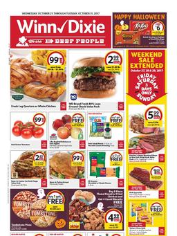 Winn Dixie Weekly Ad October 25 - 31, 2017